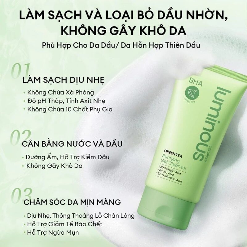 Sữa Rửa Mặt Làm Sạch Sâu, Kiềm Dầu, Dưỡng Ẩm Colorkey Luminous Cleanser 100g