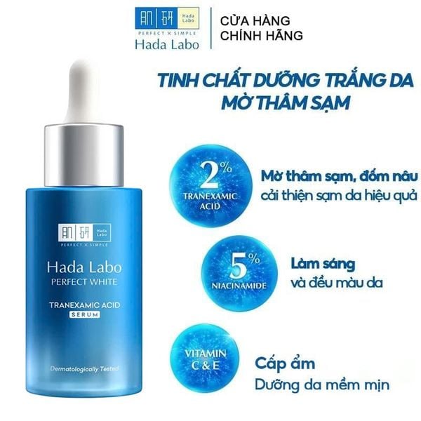  Serum Hada Labo Tinh Chất Dưỡng Trắng, Mờ Thâm Sạm Hada Labo Perfect White Tranexamic Acid Serum 30ml 