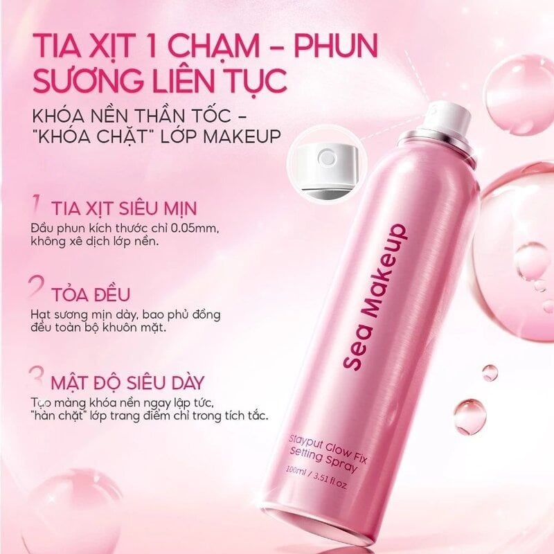 Xịt Khóa Nền Sea Makeup Lâu Trôi, Bền Đẹp Stayput Setting Spray 100ml