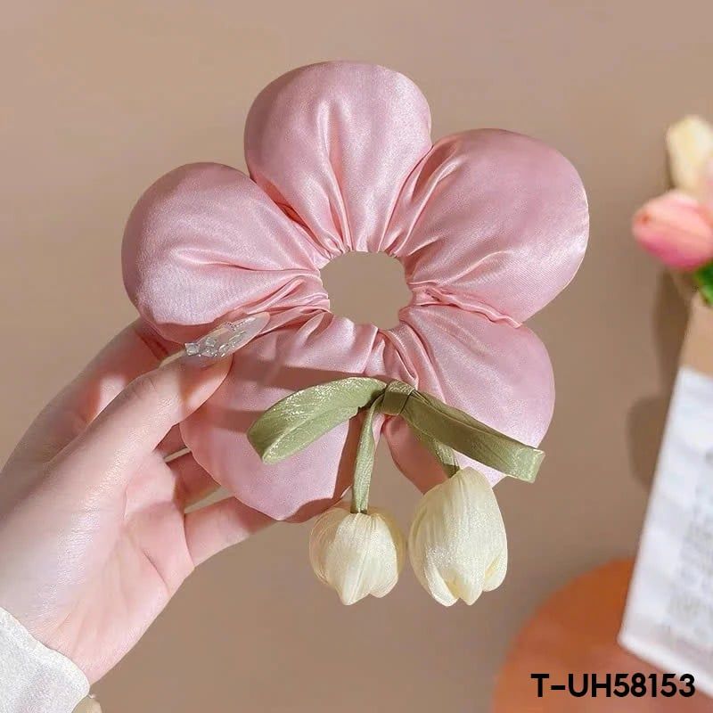 [NHẬP KHẨU] Dây Cột Tóc Scrunchies Có Kiểu Dáng Đáng Yêu, Hoa Tulip, Nơ TOOLA