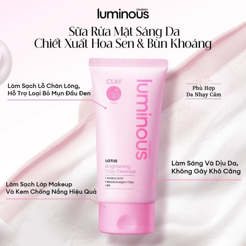 Sữa Rửa Mặt Làm Sạch Sâu, Kiềm Dầu, Dưỡng Ẩm Colorkey Luminous Cleanser 100g
