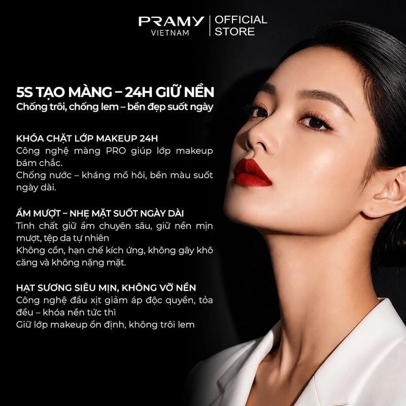 Xịt Khóa Nền Cố Định Trang Điểm Pramy Setting Spray Finish