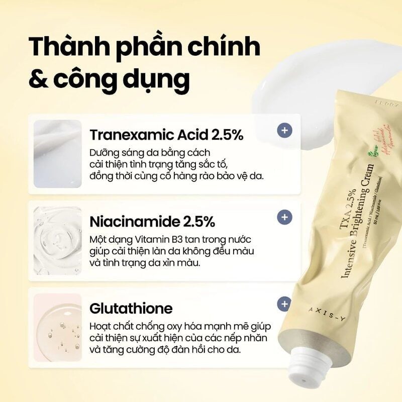 Kem Dưỡng Axis-Y Sáng Da Chuyên Sâu TXA 2.5% Intensive Brightening Cream 50ml