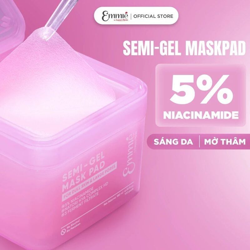 Toner Pad Emmié By Happyskin Dưỡng Ẩm, Làm Dịu Da, Hỗ Trợ Làm Sáng Da Semi-Gel Mask Pad