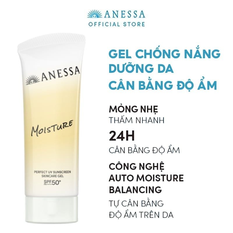 Gel Chống Nắng Anessa Dưỡng Ẩm Da Perfect UV Sunscreen Skincare Gel SPF50+/PA++++ 90g