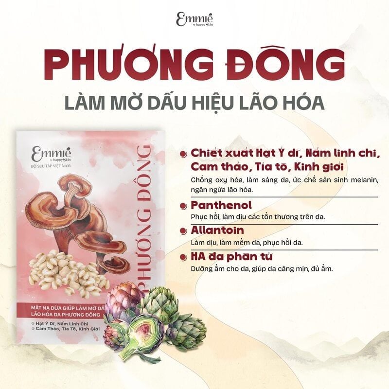 Mặt Nạ Phôi Dừa Emmié By Happyskin Giúp Cấp Ẩm, Làm Mềm Da Bio-Cellulose Beauty Mask 25g