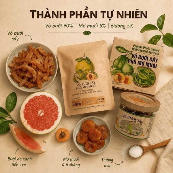  Vỏ Bưởi Sấy Phủ Mơ Muối ​​​​​​​Nam Xanh JSC Túi 40g 