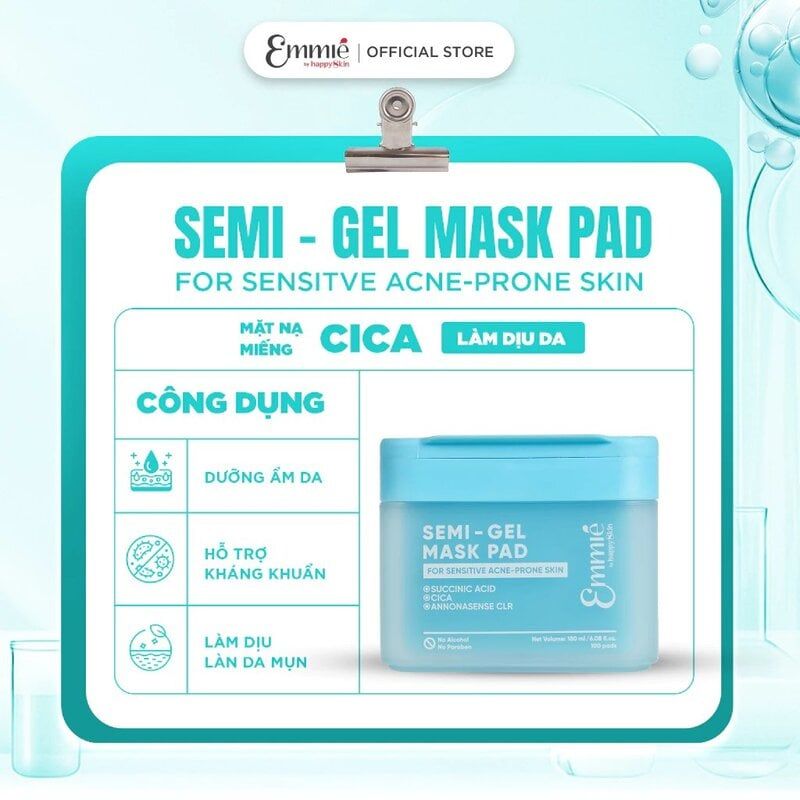 Toner Pad Emmié By Happyskin Dưỡng Ẩm, Làm Dịu Da, Hỗ Trợ Làm Sáng Da Semi-Gel Mask Pad