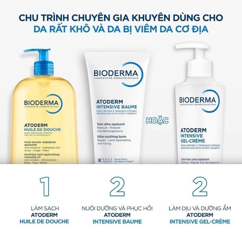 Dầu Tắm Bioderma Làm Sạch, Làm Dịu Cho Da Khô, Nhạy Cảm Atoderm Huile De Douche 1000ml