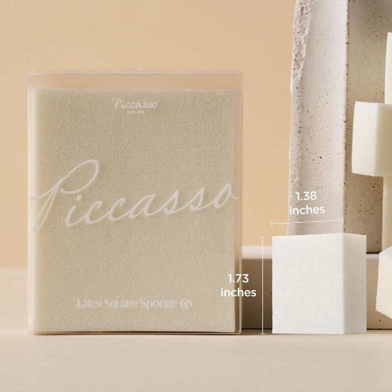Mút Trang Điểm Piccasso Latex Square Makeup Sponge 6P