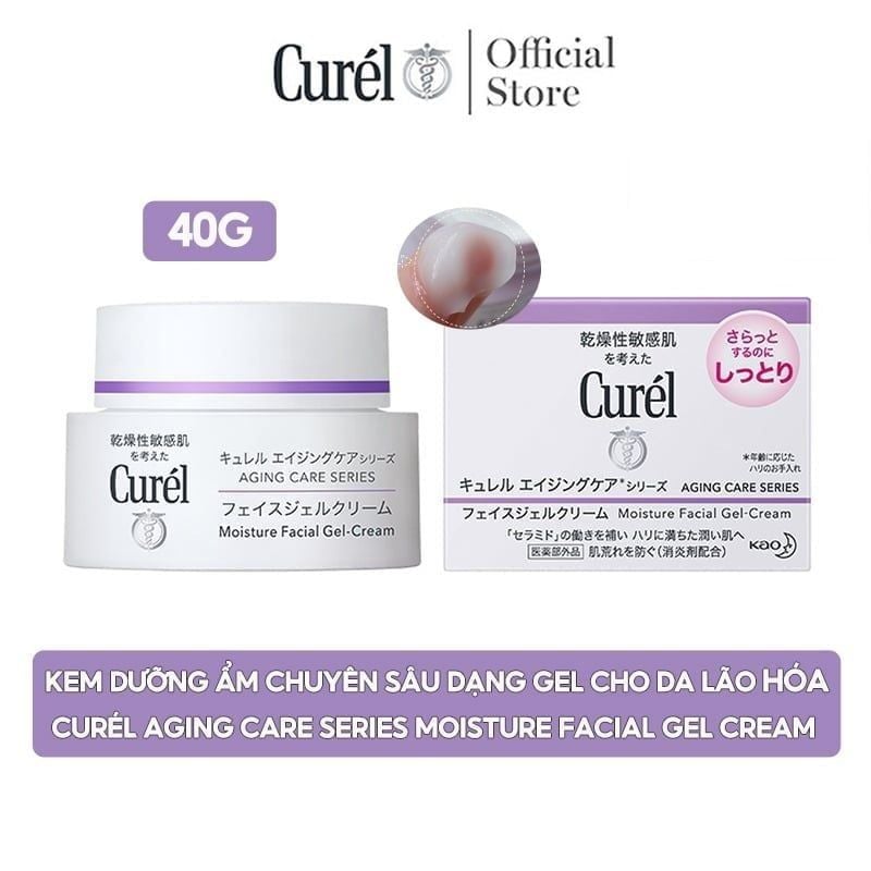 Kem Dưỡng Ẩm Curél Dạng Gel Dành Cho Da Lão Hóa Aging Care Series Moisture Facial Gel Cream 40g