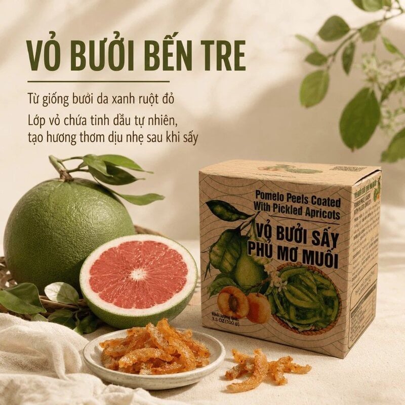Vỏ Bưởi Sấy Phủ Mơ Muối ​​​​​​​Nam Xanh JSC Túi 40g
