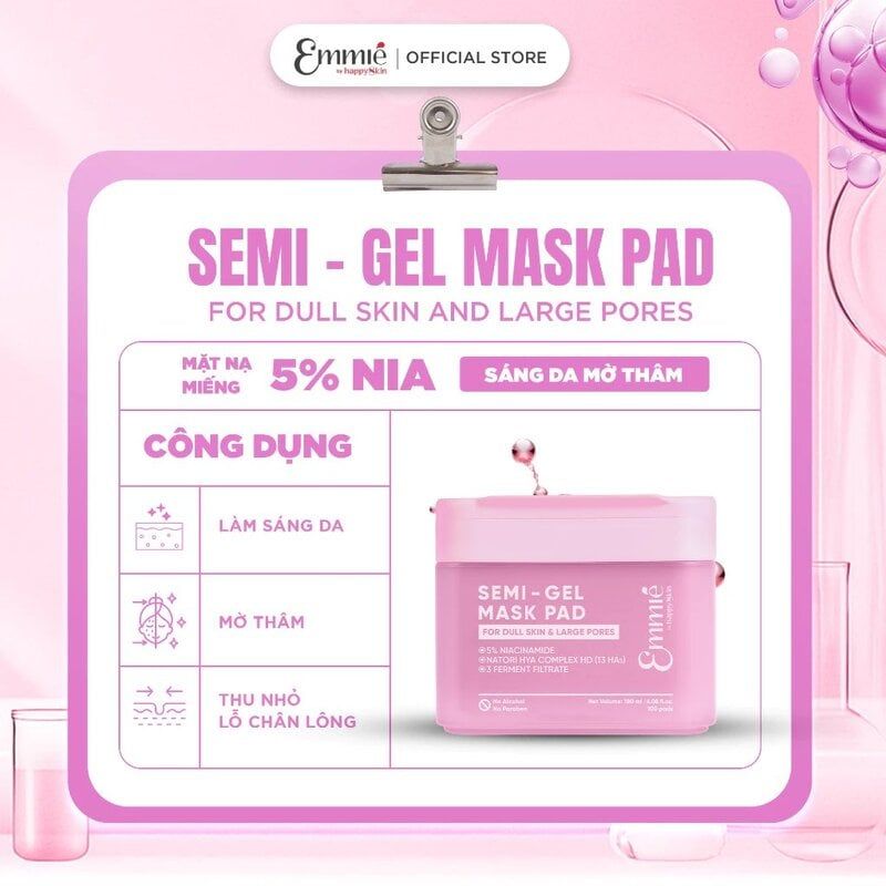 Toner Pad Emmié By Happyskin Dưỡng Ẩm, Làm Dịu Da, Hỗ Trợ Làm Sáng Da Semi-Gel Mask Pad