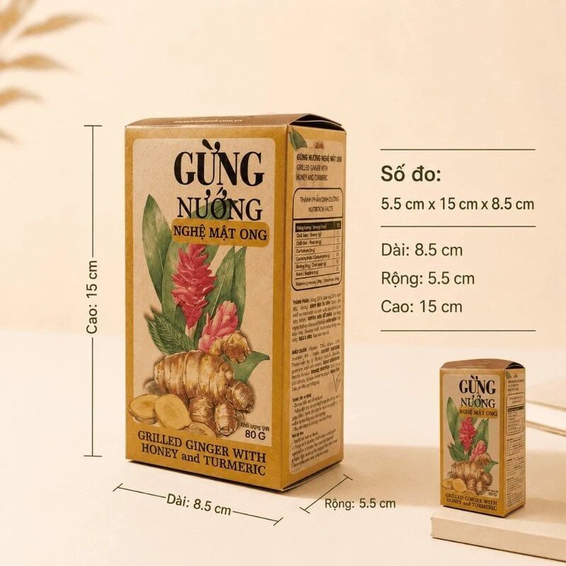 Hộp Gừng Nướng Nghệ Mật Ong Nam Xanh JSC 80g