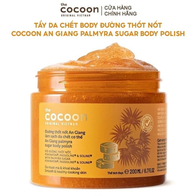 Tẩy Da Chết Body Cocoon Đường Thốt Nốt An Giang Palmyra Sugar Body Polish 200ml