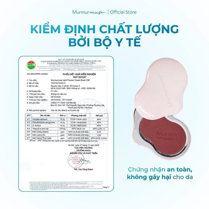 Phấn Má Hồng Murmurmuse Đám Mây Mịn Lì Light Powder Cream Blush 5g