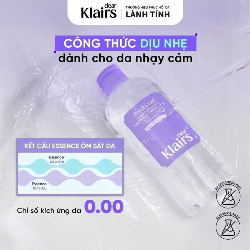 Nước Tẩy Trang Dear Klairs Dịu Nhẹ, Cấp Ẩm Supple Preparation Unscented Cleansing Water 400ml