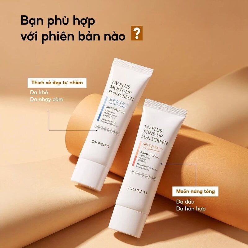 Kem Chống Nắng Dr.Pepti UV Plus Sunscreen SPF50+ PA++++ 50ml
