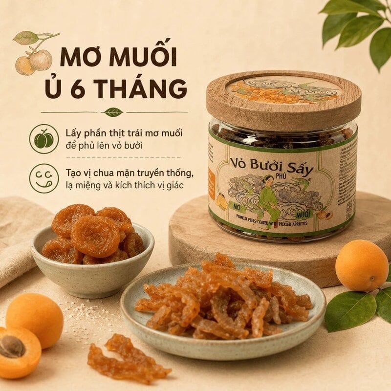 Vỏ Bưởi Sấy Phủ Mơ Muối ​​​​​​​Nam Xanh JSC Túi 40g