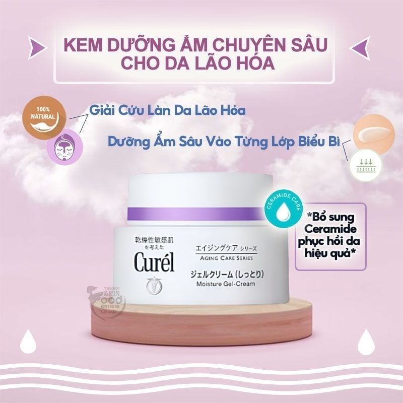 Kem Dưỡng Ẩm Curél Dạng Gel Dành Cho Da Lão Hóa Aging Care Series Moisture Facial Gel Cream 40g