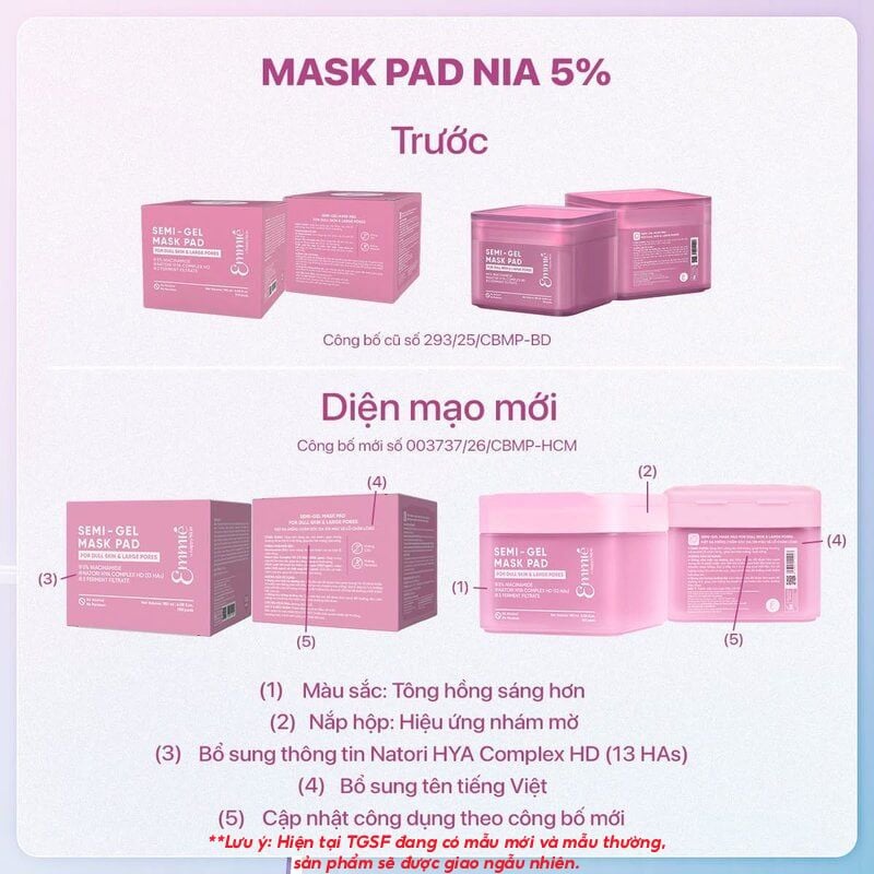 Toner Pad Emmié By Happyskin Dưỡng Ẩm, Làm Dịu Da, Hỗ Trợ Làm Sáng Da Semi-Gel Mask Pad