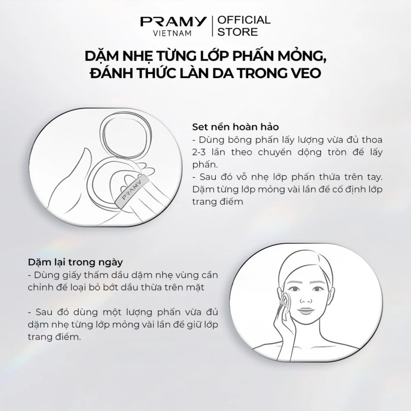 Phấn Phủ Pramy Chống Nắng Kiềm Dầu Mỏng Mịn Sheer Uv Pressed Powder SPF50+ PA++++ 7g