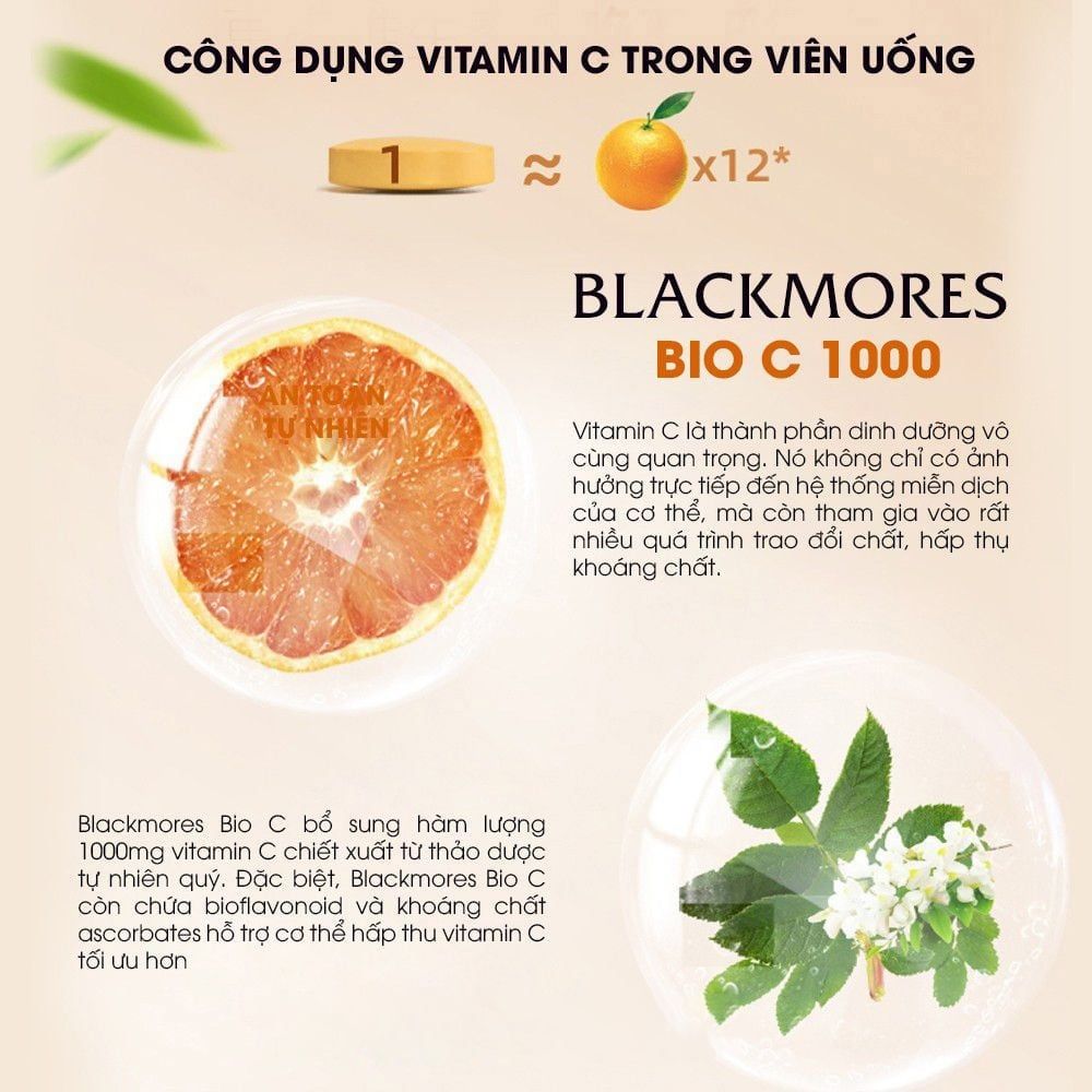 [31 Viên/Lọ] Viên Uống Bổ Sung Vitamin C Hỗ Trợ Tăng Sức Đề Kháng, Giúp Trắng Da Blackmores Bio C 1000mg (date 05/2026)