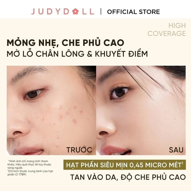 (Ver 2.0) Phấn Nước Judydoll Kiềm Dầu, Che Phủ Tốt Long Wearing Cushion 14g