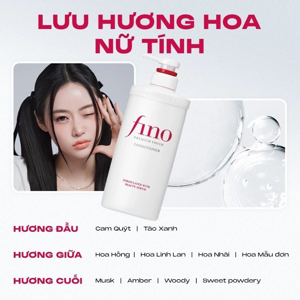 Dầu Gội, Dầu Xả Fino Chăm Sóc Tóc Suôn Mượt Premium Touch 550ml