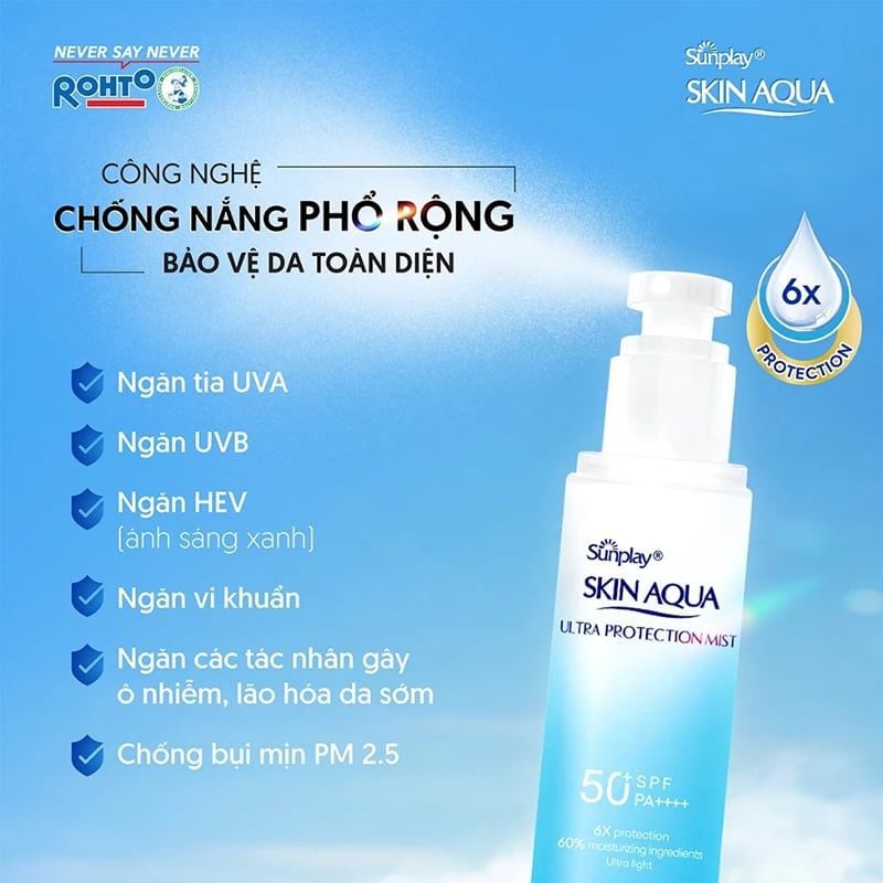 Xịt Chống Nắng Sunplay Bảo Vệ Đa Chiều Skin Aqua Ultra Protection Mist SPF50+ PA++++ 60ml
