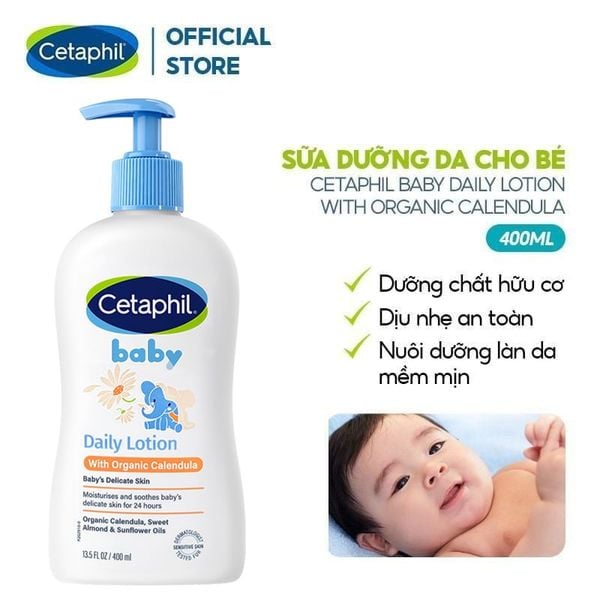  Sữa Dưỡng Da Trẻ Em Cetaphil Baby Daily Lotion With Organic Calendula 400ml 