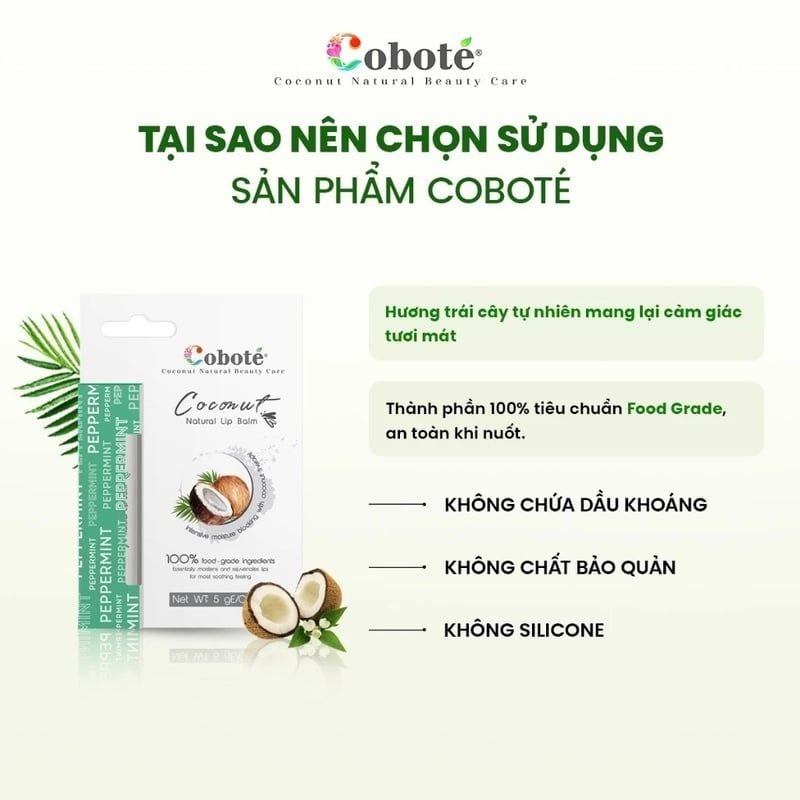 Son Dưỡng Môi Không Màu COBOTÉ Natural Lip Balm 5g