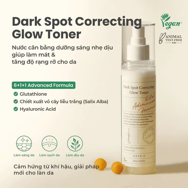 Nước Cân Bằng Axis-Y Hỗ Trợ Dưỡng Sáng, Mờ Thâm Dark Spot Correcting Glow Toner 125ml