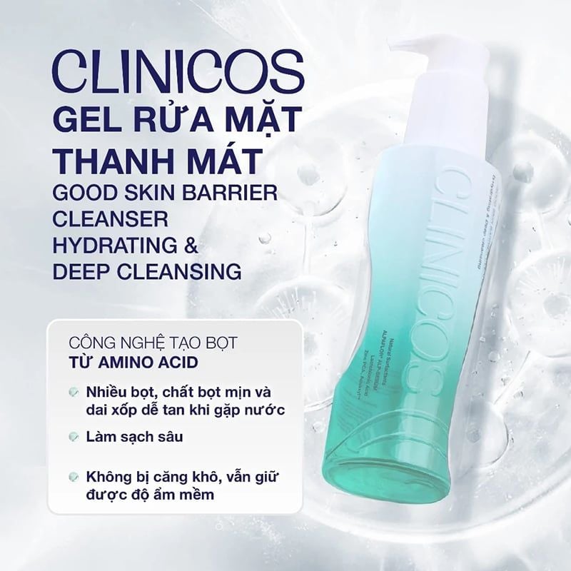 Gel Rửa Mặt Clinicos Thanh Mát Good Skin Barrier Cleanser 50ml