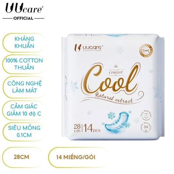  Băng Vệ Sinh UUcare Kháng Khuẩn Ngày Và Đêm Cool Tech 28cm (Che tên sản phẩm khi giao hàng) 