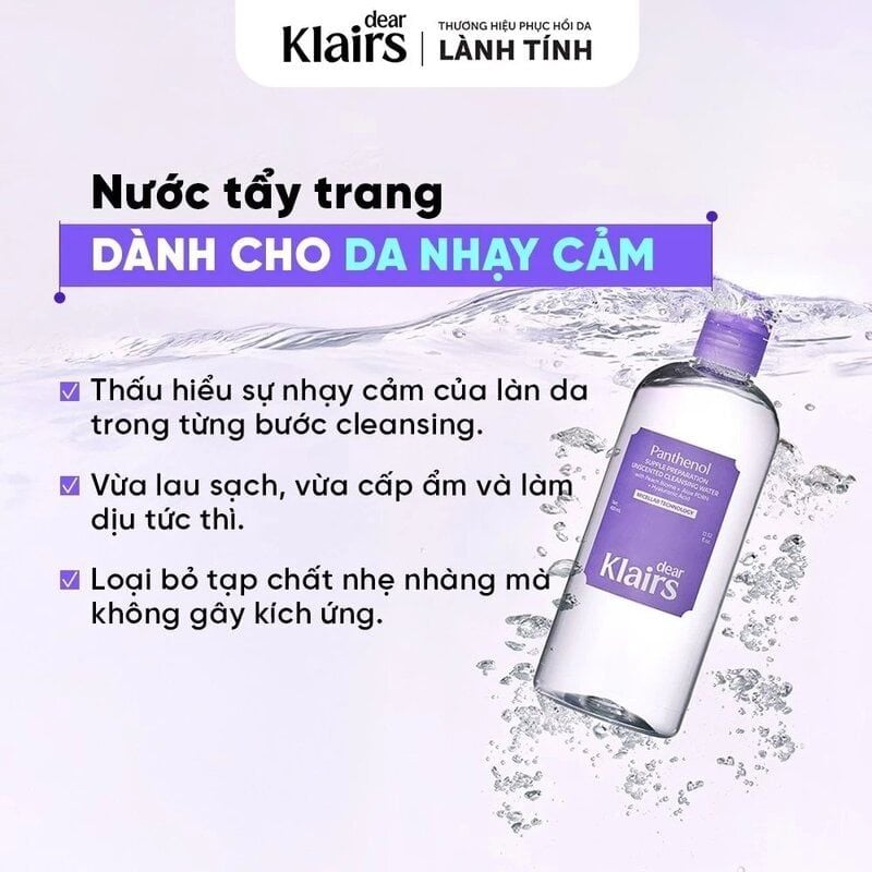 Nước Tẩy Trang Dear Klairs Dịu Nhẹ, Cấp Ẩm Supple Preparation Unscented Cleansing Water 400ml