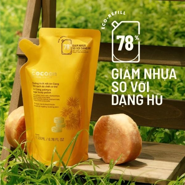  Tẩy Da Chết Body Cocoon Đường Thốt Nốt An Giang Palmyra Sugar Body Polish - túi refill 200ml 
