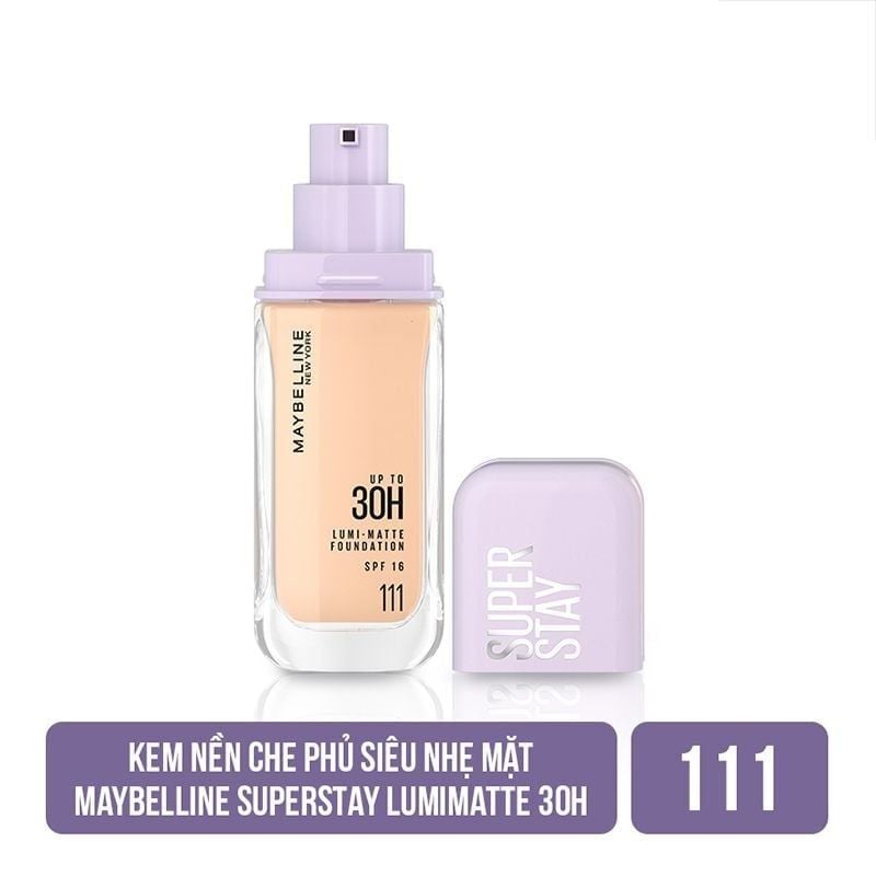 (TEST) Kem Nền Bắt Sáng, Che Phủ Cao, Siêu Nhẹ Mặt Maybelline Super Stay Up To 30H Lumi Matte Foundation 35ml