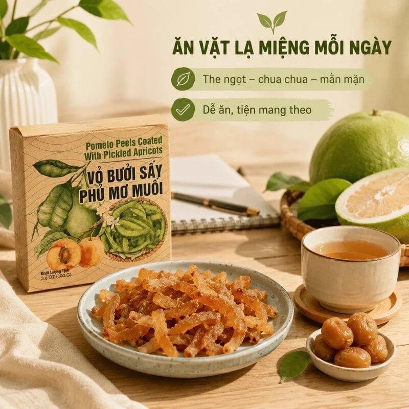 Vỏ Bưởi Sấy Phủ Mơ Muối ​​​​​​​Nam Xanh JSC Túi 40g