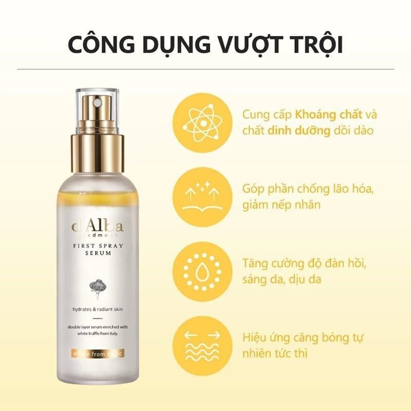 Serum d'Alba Tinh Chất Dưỡng Căng Bóng Da White Truffle First Spray Serum 100ml
