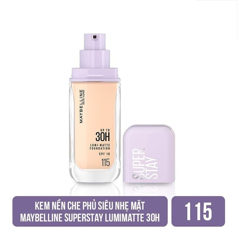 (TEST) Kem Nền Bắt Sáng, Che Phủ Cao, Siêu Nhẹ Mặt Maybelline Super Stay Up To 30H Lumi Matte Foundation 35ml
