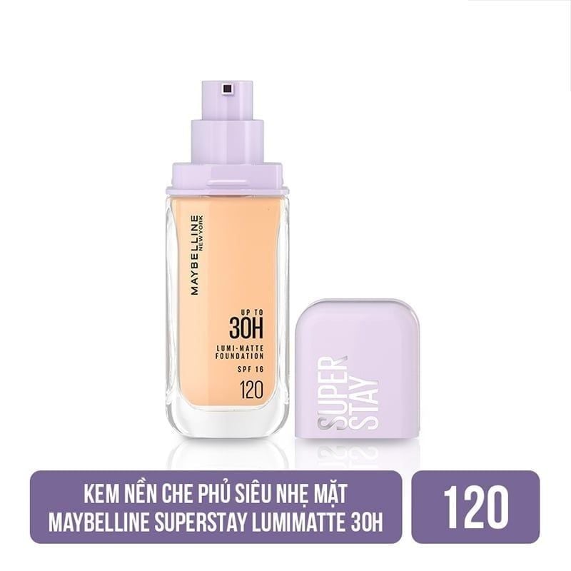 (TEST) Kem Nền Bắt Sáng, Che Phủ Cao, Siêu Nhẹ Mặt Maybelline Super Stay Up To 30H Lumi Matte Foundation 35ml