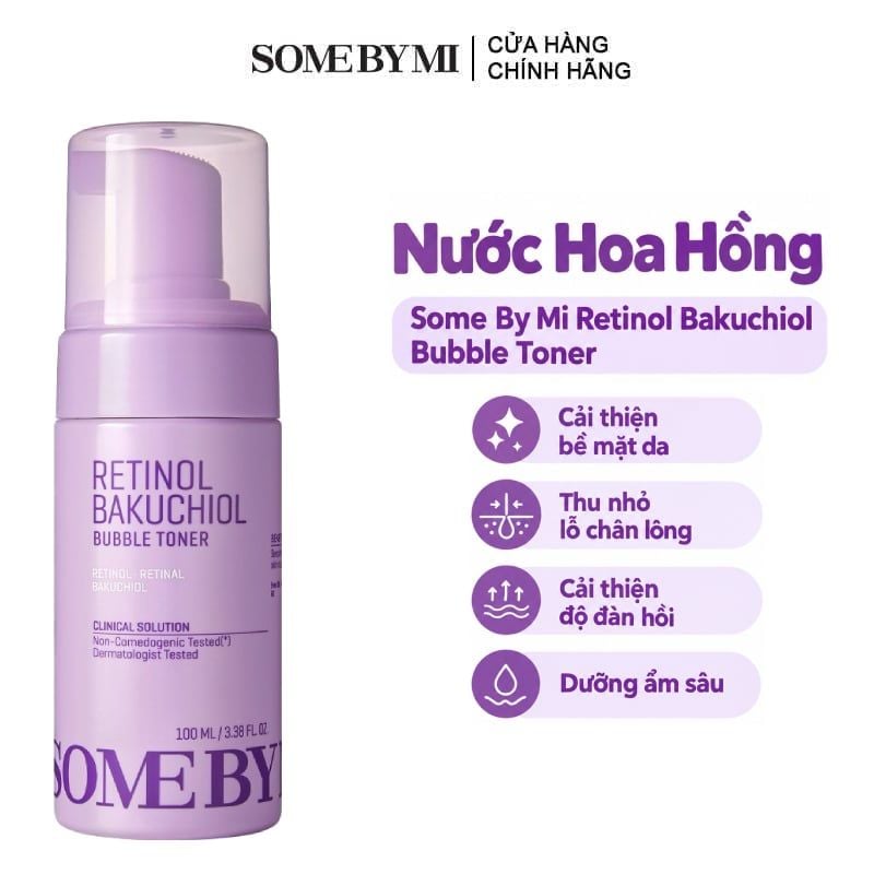 Nước Hoa Hồng Some By Mi Retinol Bakuchiol Bubble Toner 100ml