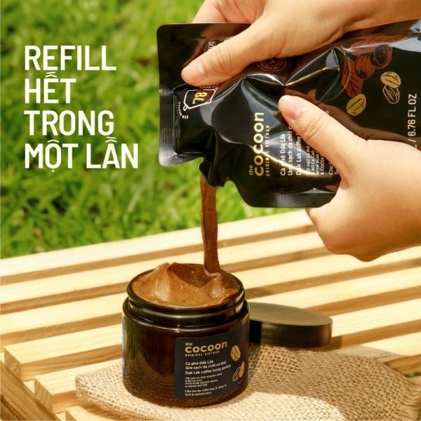  Tẩy Da Chết Body Cocoon Làm Đều Màu Da Và Dưỡng Mịn Da Chiết Xuất Cà Phê Dak Lak Coffee Body Polish - túi refill 200ml 