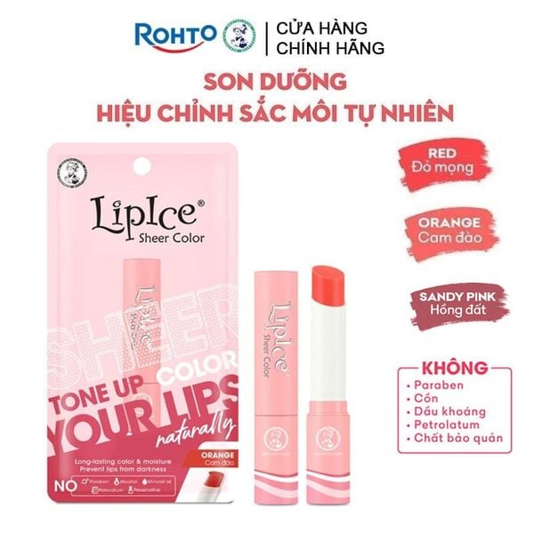  Son Dưỡng LipIce Hiệu Chỉnh Sắc Môi Hồng Tự Nhiên Sheer Color 2.4g 