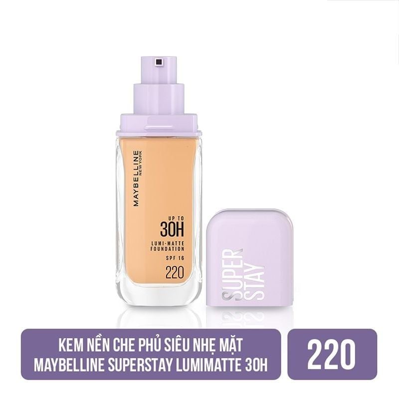 (TEST) Kem Nền Bắt Sáng, Che Phủ Cao, Siêu Nhẹ Mặt Maybelline Super Stay Up To 30H Lumi Matte Foundation 35ml