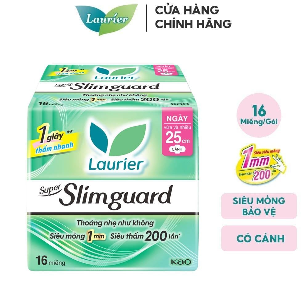 Băng Vệ Sinh Siêu Mỏng Bảo Vệ Lauríer Super Slimguard 25cm (Che tên sản phẩm khi giao hàng)