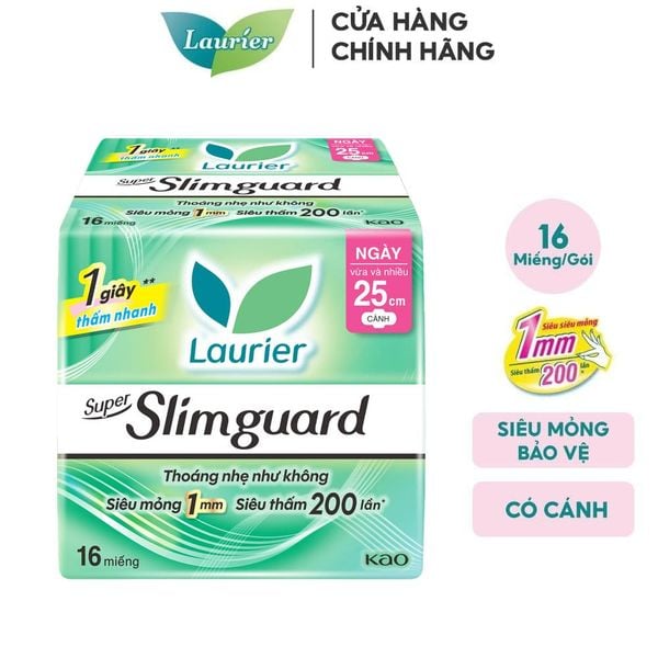  Băng Vệ Sinh Siêu Mỏng Bảo Vệ Lauríer Super Slimguard 25cm (Che tên sản phẩm khi giao hàng) 