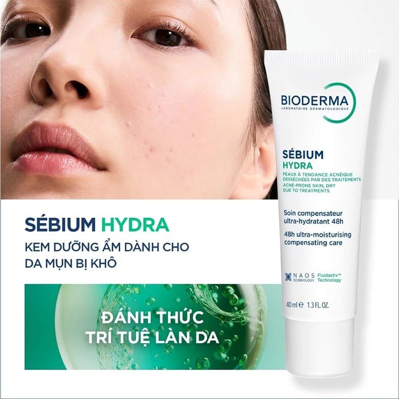 Kem Dưỡng Bioderma Cấp Nước, Làm Dịu Da Cho Da Mụn Sebium Hydra 40ml