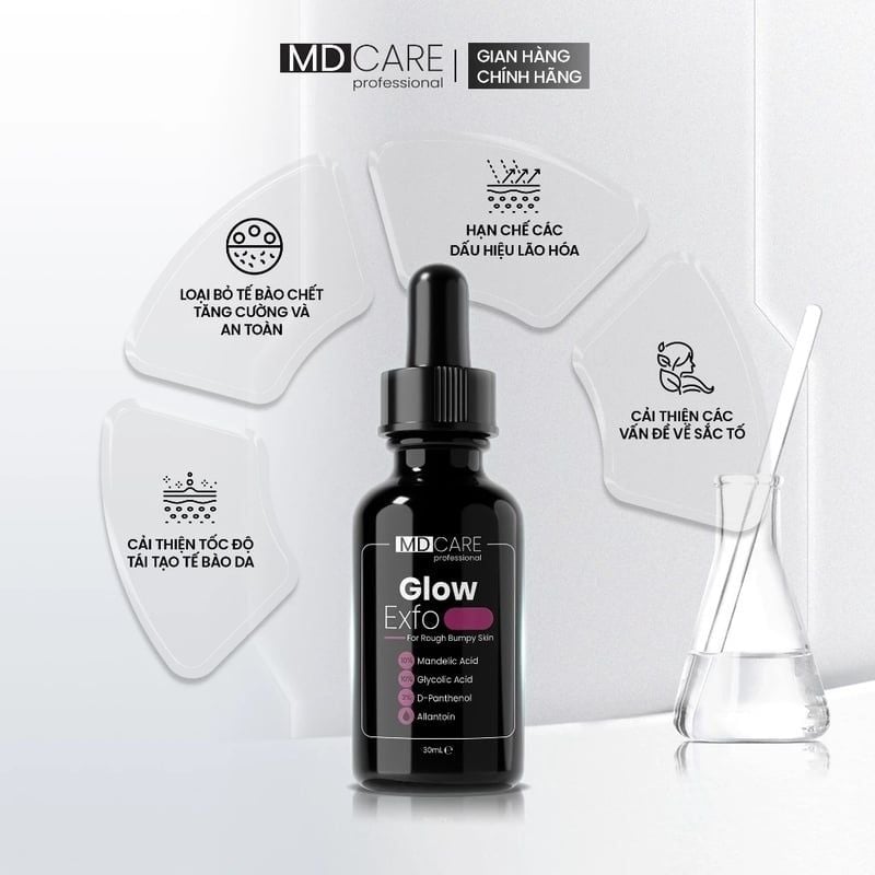 Tẩy Tế Bào Chết Hỗ Trợ Làm Sáng, Mờ Thâm Và Đều Màu Da MD CARE Professional Glow Exfo For Rough Bumpy Skin 30ml